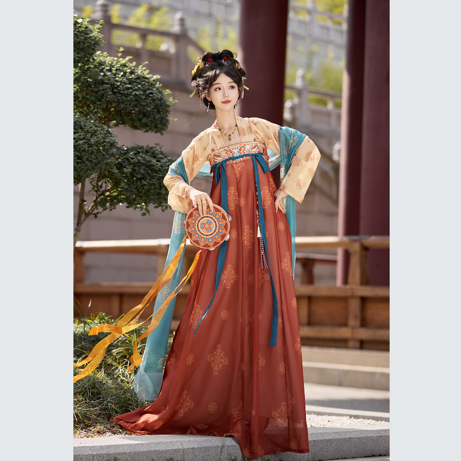 Chinese Traditional Tang Style Hanfu Women Ancient Costumes Dance Robe Clothes