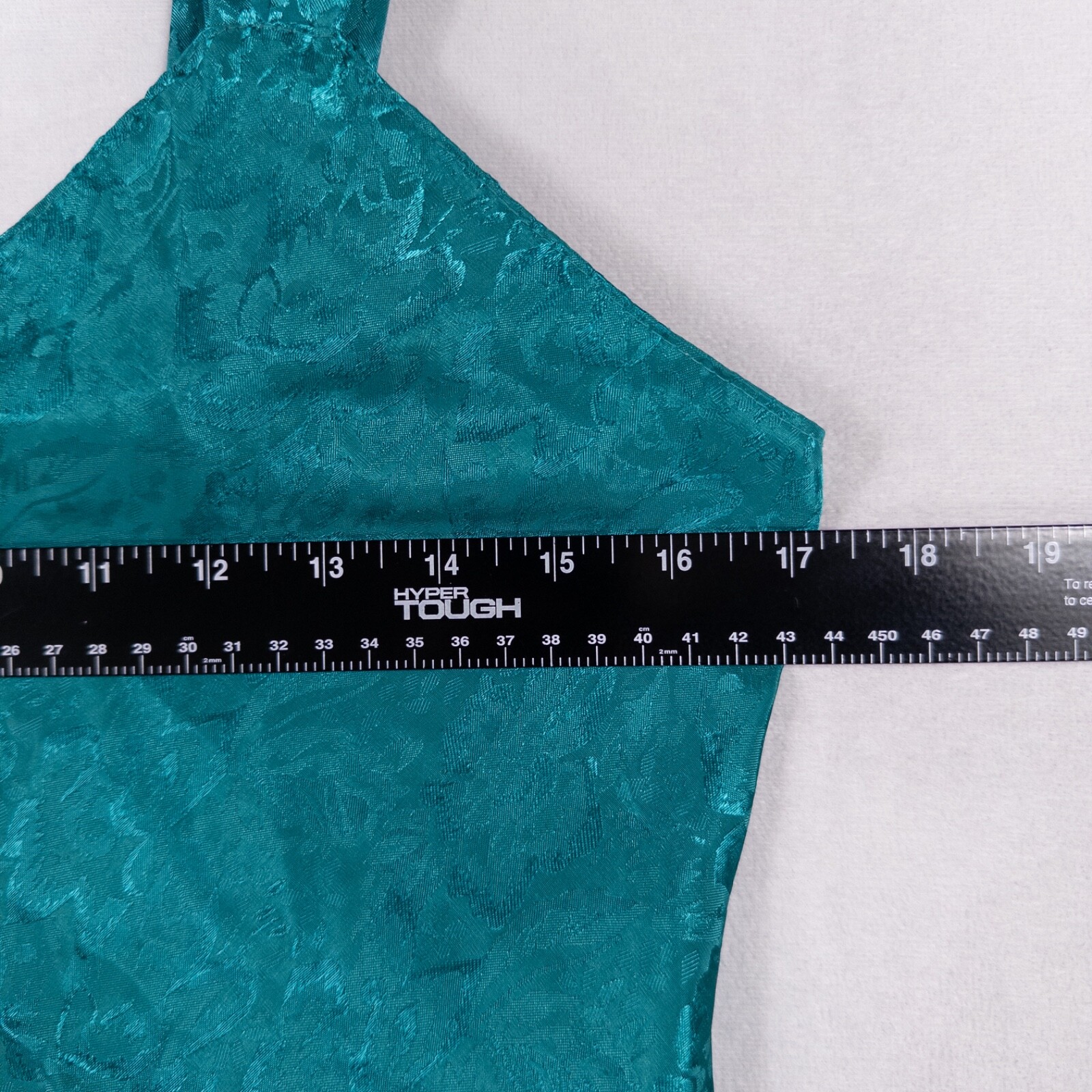 Vintage Circa 2000 Negligee Medium Teal Blue Floral Jacquard Slip Dress 90s Y2K