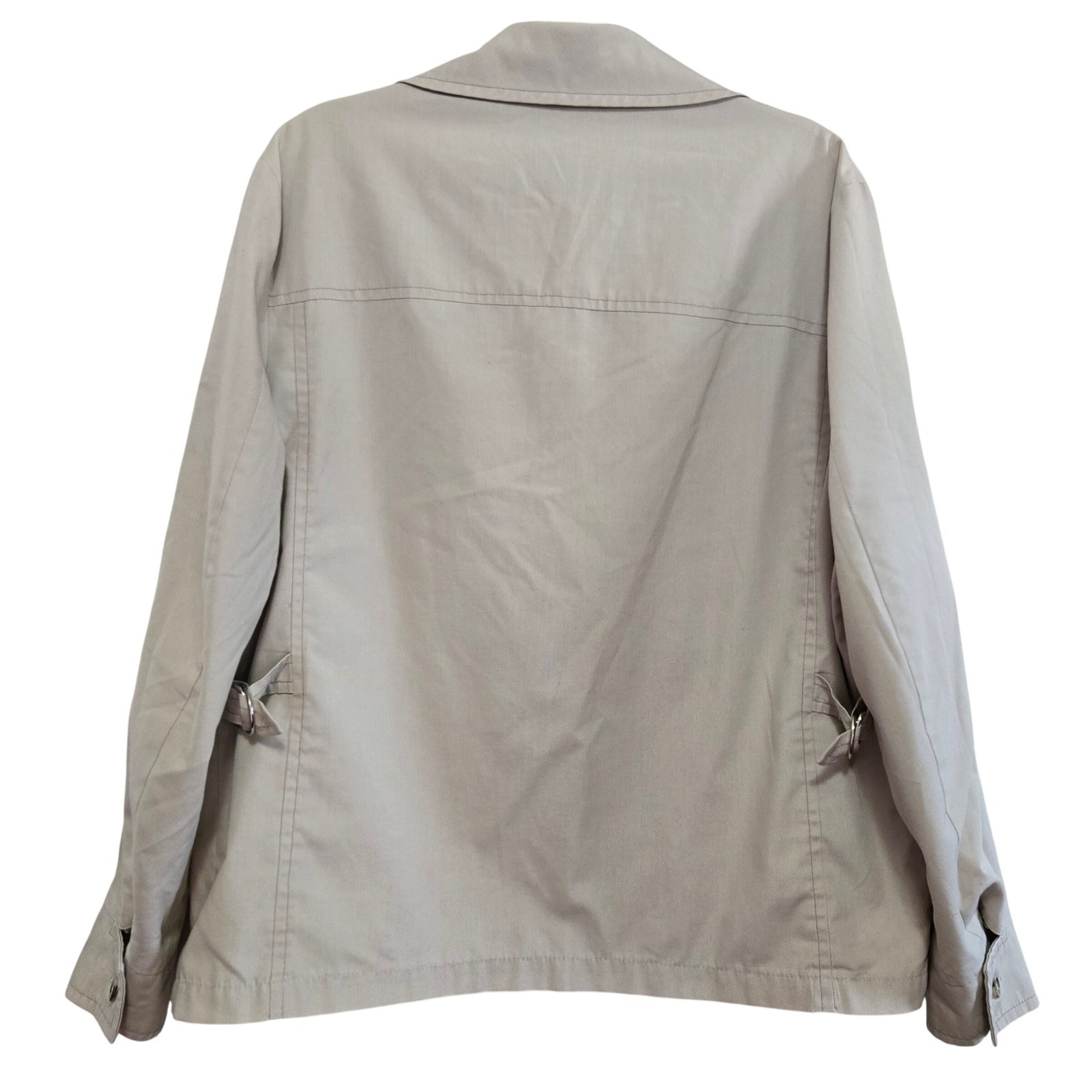 Vintage London Fog Classic 1970’s Beige Zip Front Utility Jacket Tan Size 44 XL