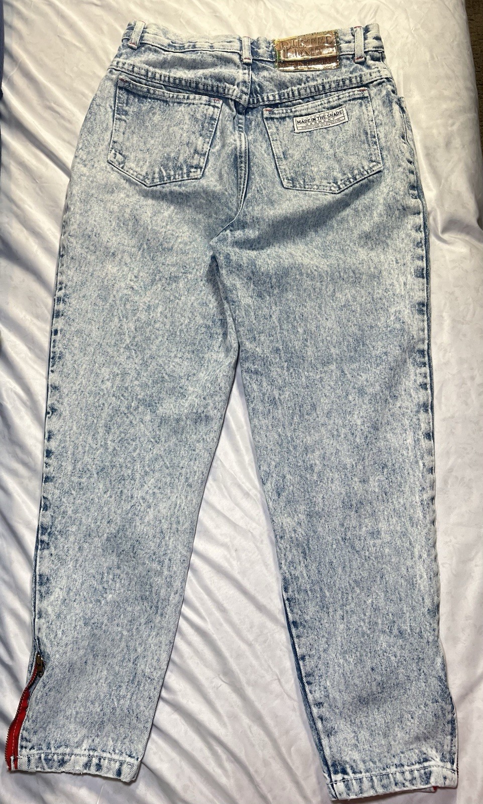 Vintage80s Made in the Shade Acid Wash Jeans High Waisted Ankle Zip Mom Denim S9