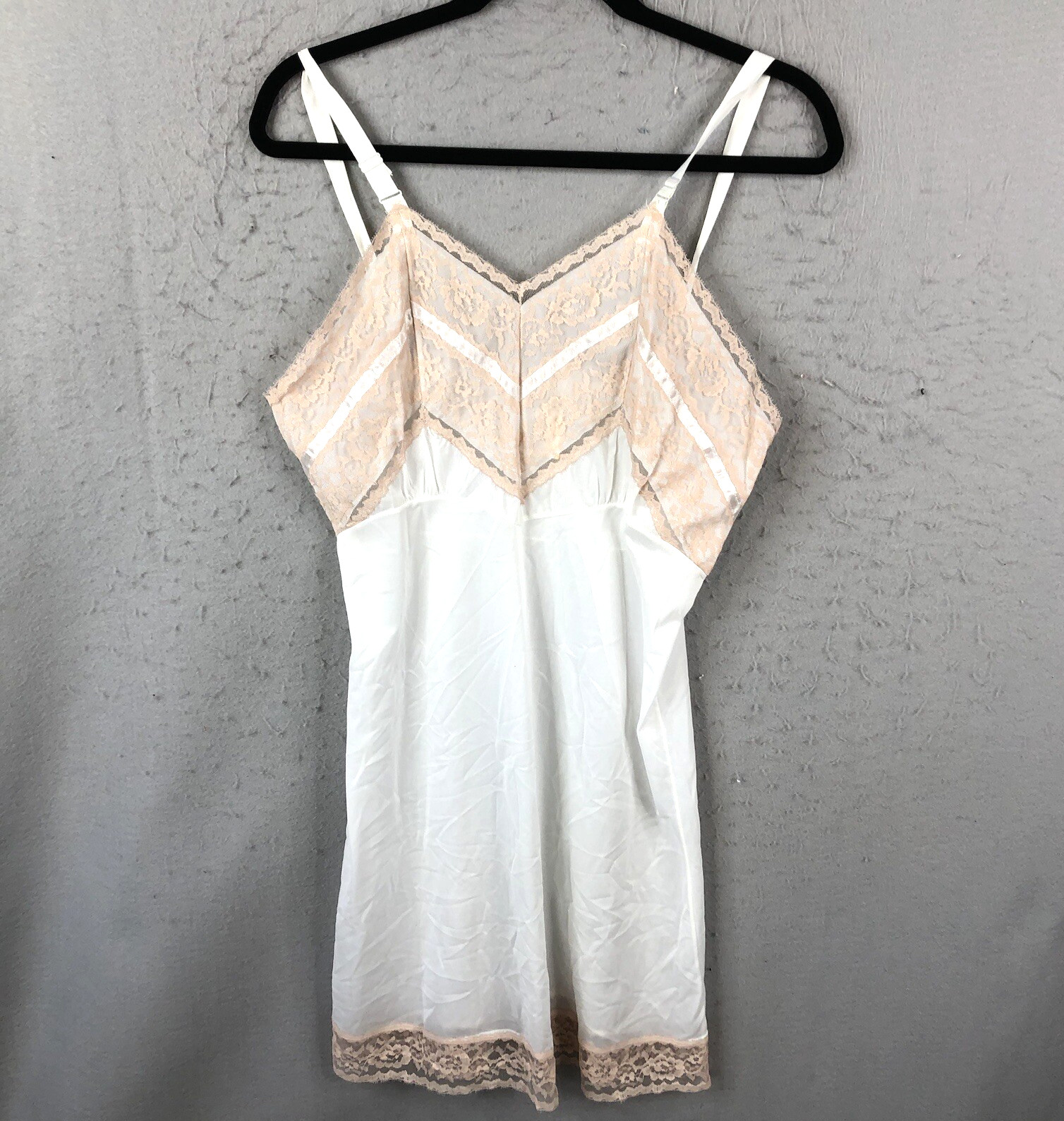 Slip Dress Womens 36 Blush Pink Lace ILGWU Feminine Victorian coquette vtg NEW