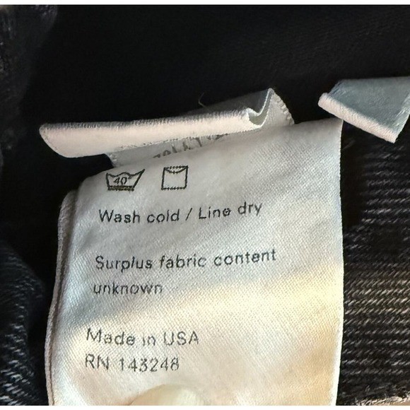 Reformation Black Denim Mini Skirt Sz 28 Pacific Wash Studs Goth Festival EUC