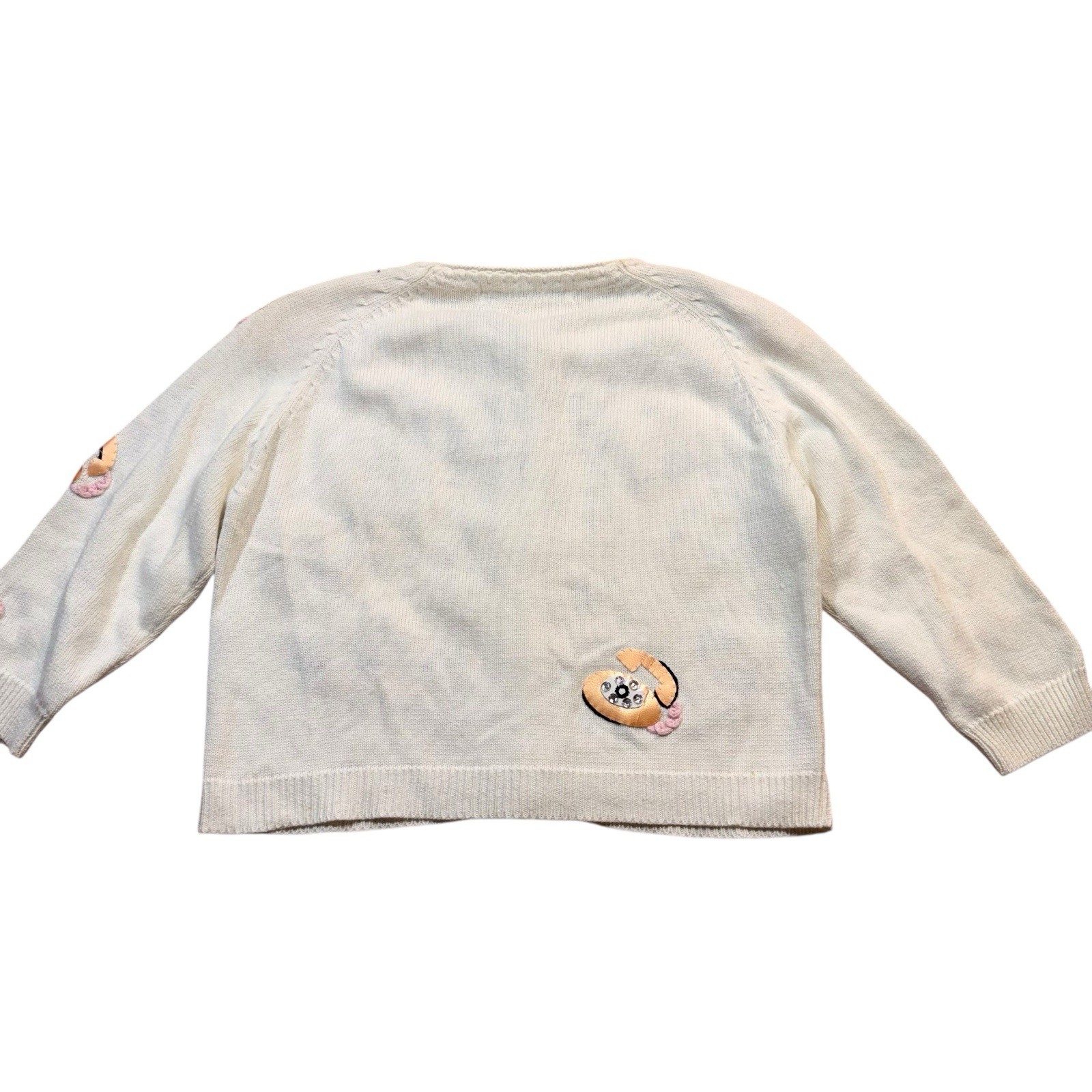 Vintage Michael Simon Sweater Women’s Small Telephone Applique Beaded Knit