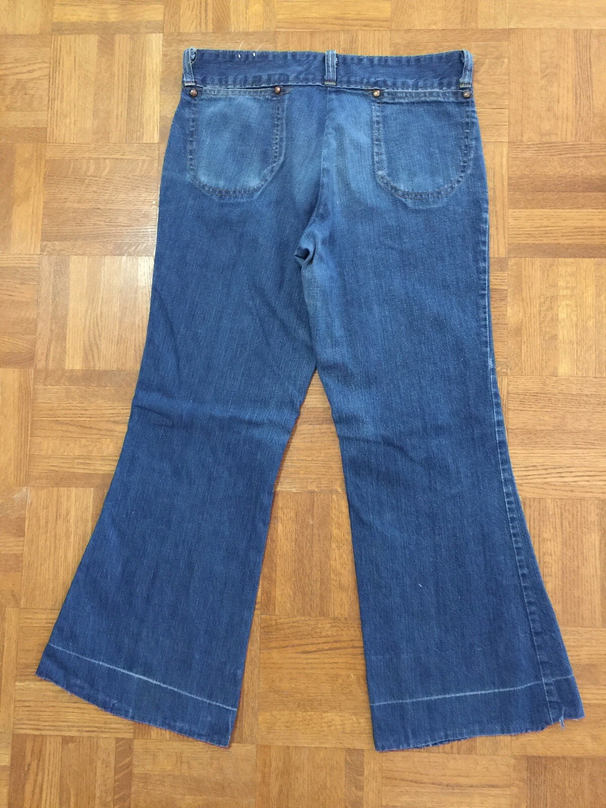 Vintage Sears Low Rise Hip Hugger Jeans 70’s Bell Bottoms Sears Roebuck Co
