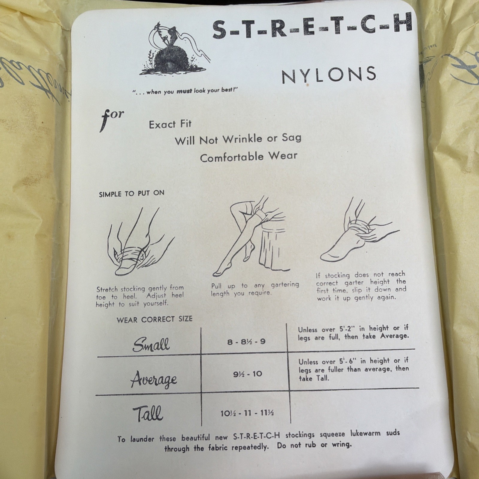 Vintage Stockings Flatternit by Huffman Seamless Stretch Two Pairs Size B Nylons