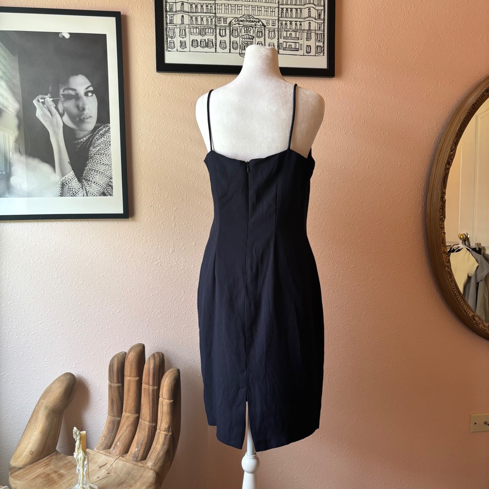 Vintage 90s Midnight Blue Mini Formal Cocktail Dress