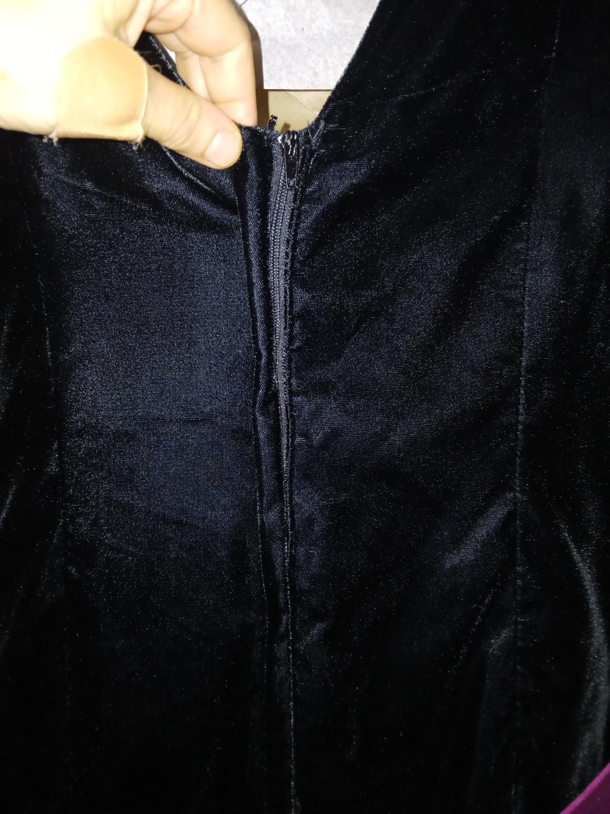Vintage 1990 Black Velvet and Magenta Formal Gown Or Prom Dress Size 13/14 L