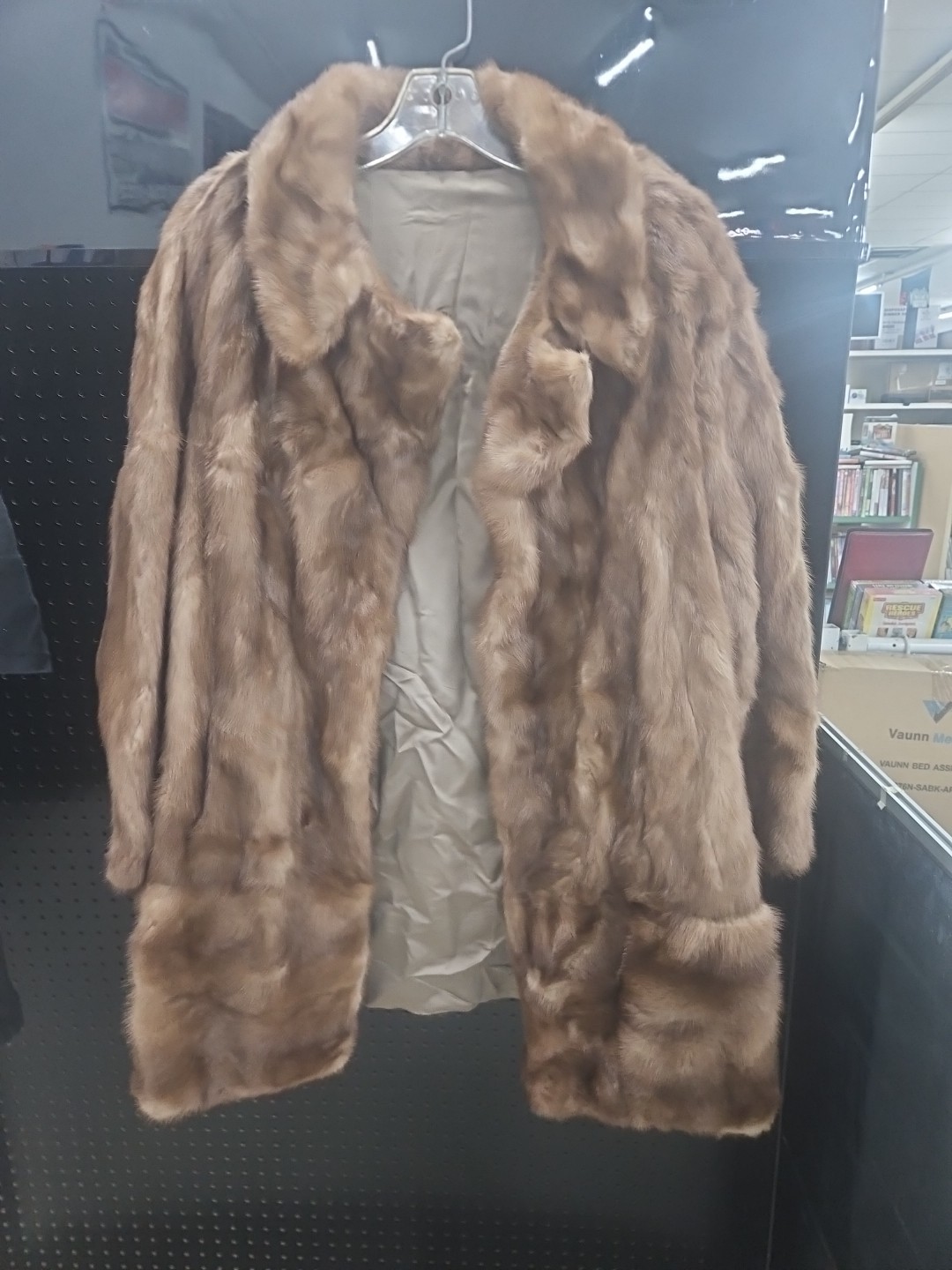 Natural Brown Mink Vintage EMBA Pastel Royal Quality Capelet Shawl Jacket Sz M