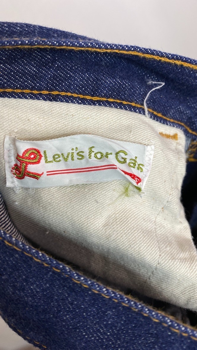 Vintage 1970s LEVI’S for GALS BIG E jeans high waist dark blue wash cotton denim