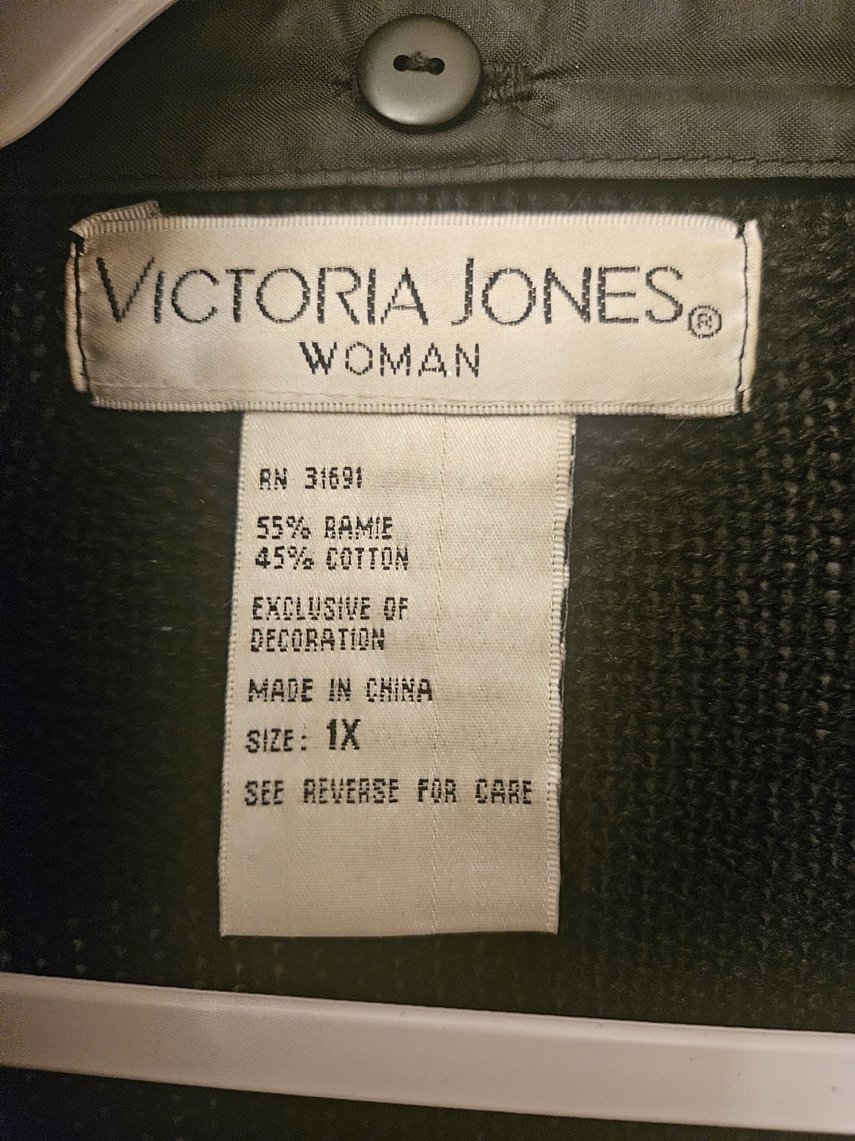 Christmas Holiday Black Cardigan Sweater 1XL Victorial Jones Co.