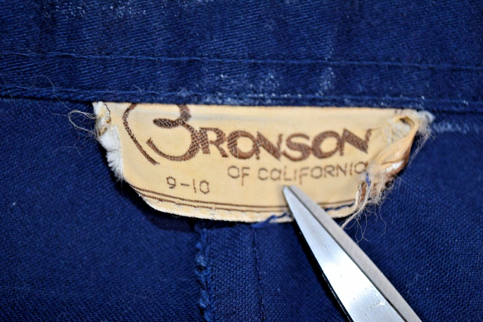 Vintage Pants Bronson of California Size 26 x 32 60s Blue Heavy Fabric Wide Leg