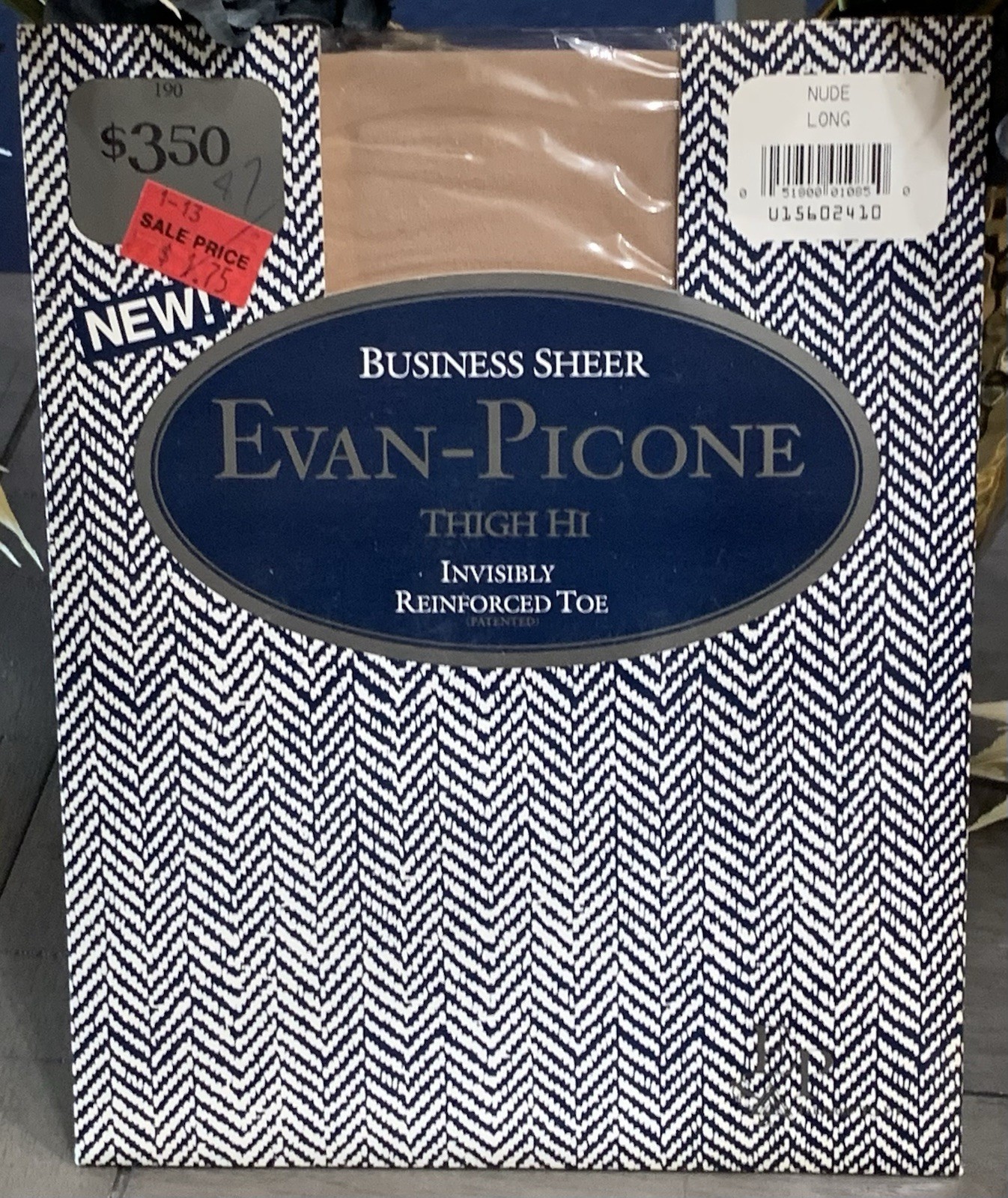 B7 VINTAGE EVAN-PICONE NUDE LONG THIGH HI STOCKINGS STYLE 190 BUSINESS SHEER Q