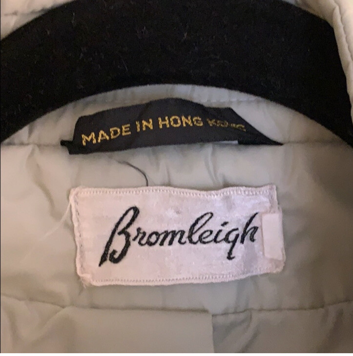 Vintage Bromleigh Light Sage Green Puffer Car Coat Jacket size large vintage