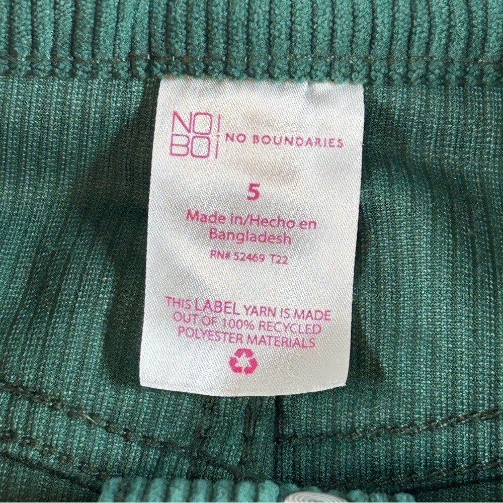 No Boundaries Corduroy Mini Skirt Juniors 5 Hunter Green Button Front 90s Y2K