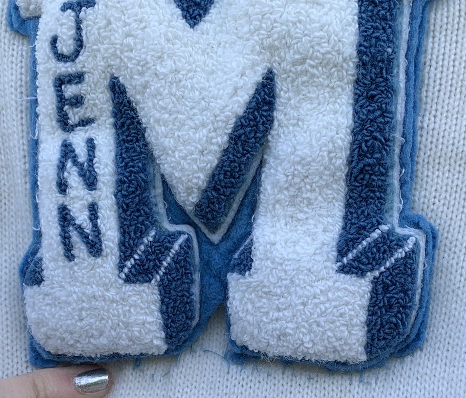 vintage cheer cheerleader sweater “letter M” Kandel Knitting Mills size 36