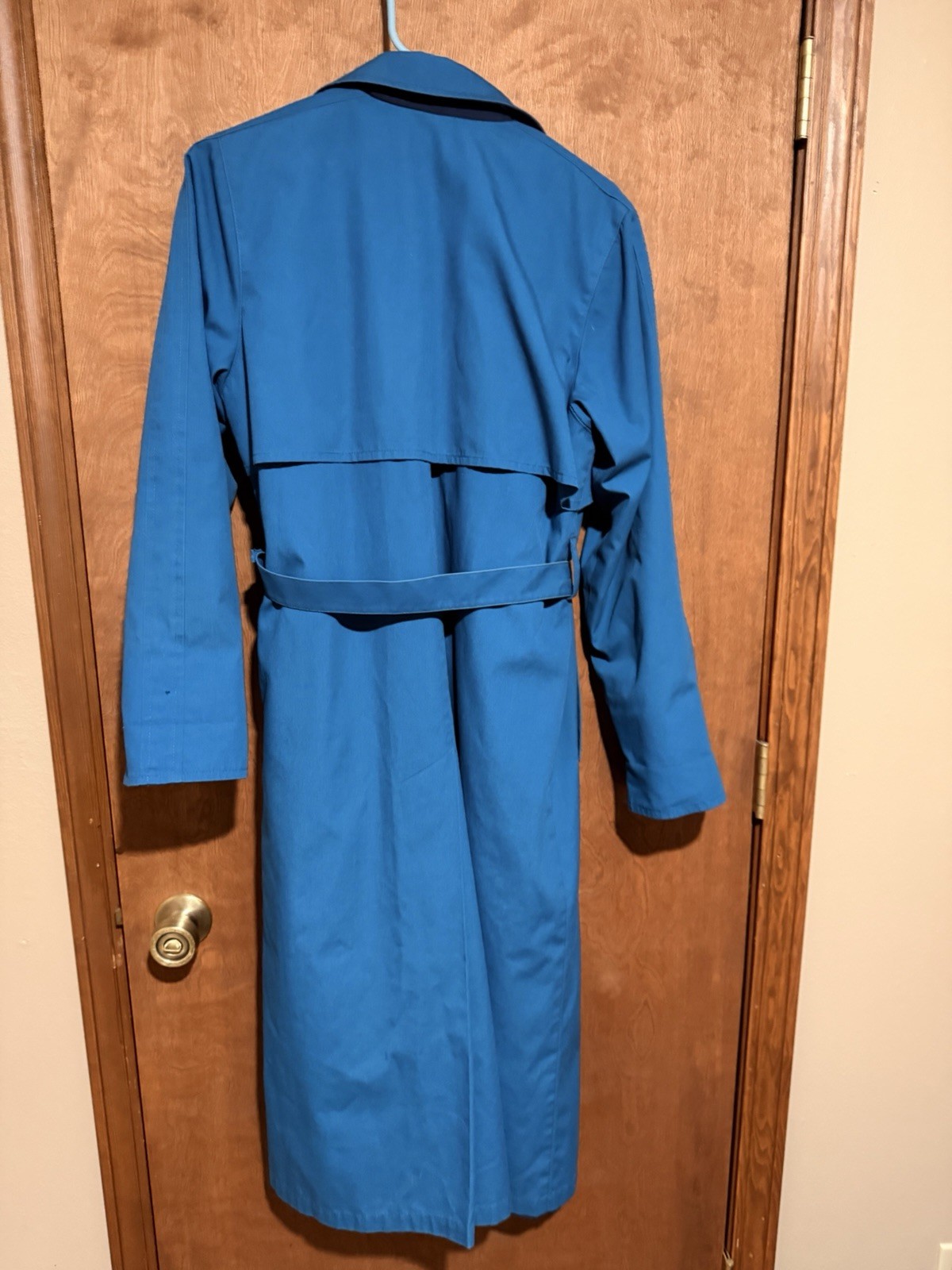 London Fog Women’s Vintage Blue Trench Coat 1990s Size 10 Regular vintage