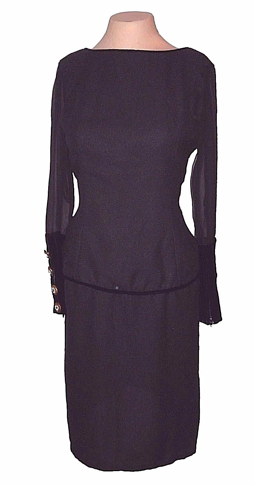 Dress, Vintage, V.C. Boutique, Evening Velour-Crape Lovely, 8