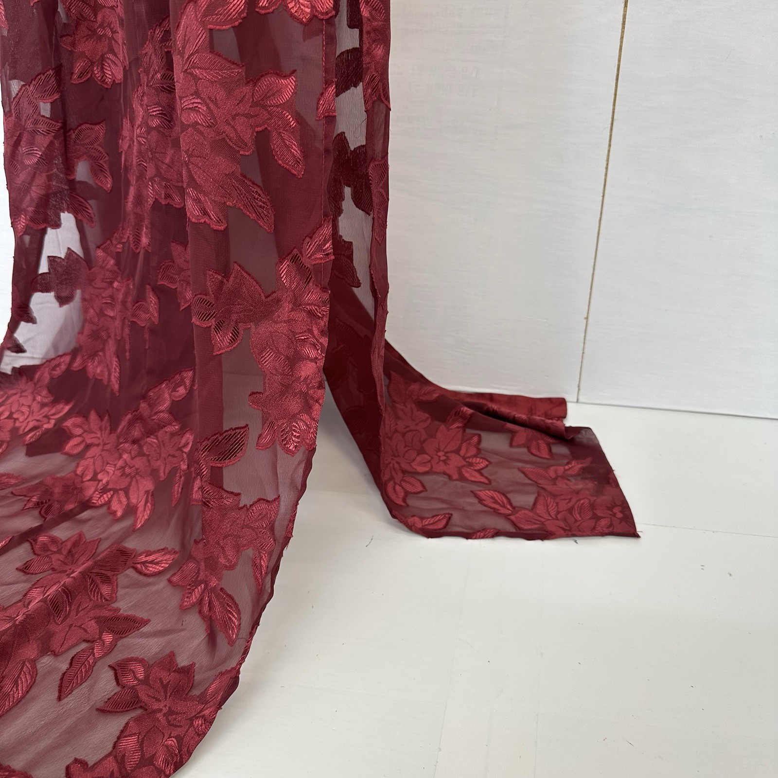 VTG Wayne Diamond Burgundy Cheongsam InspiredSheer DusterFrog Closure USA 8 READ