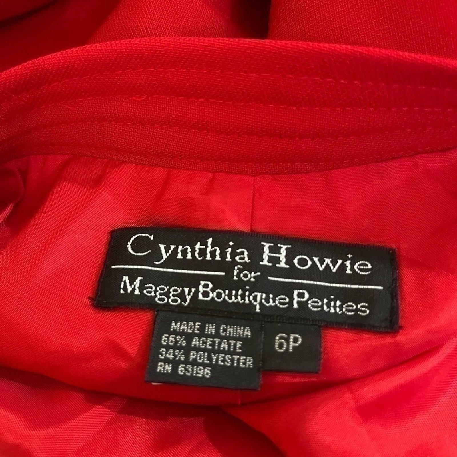 Vintage 80s-90s Cynthia Howie for Maggy Boutique Petites Pencil Skirt Red 6P