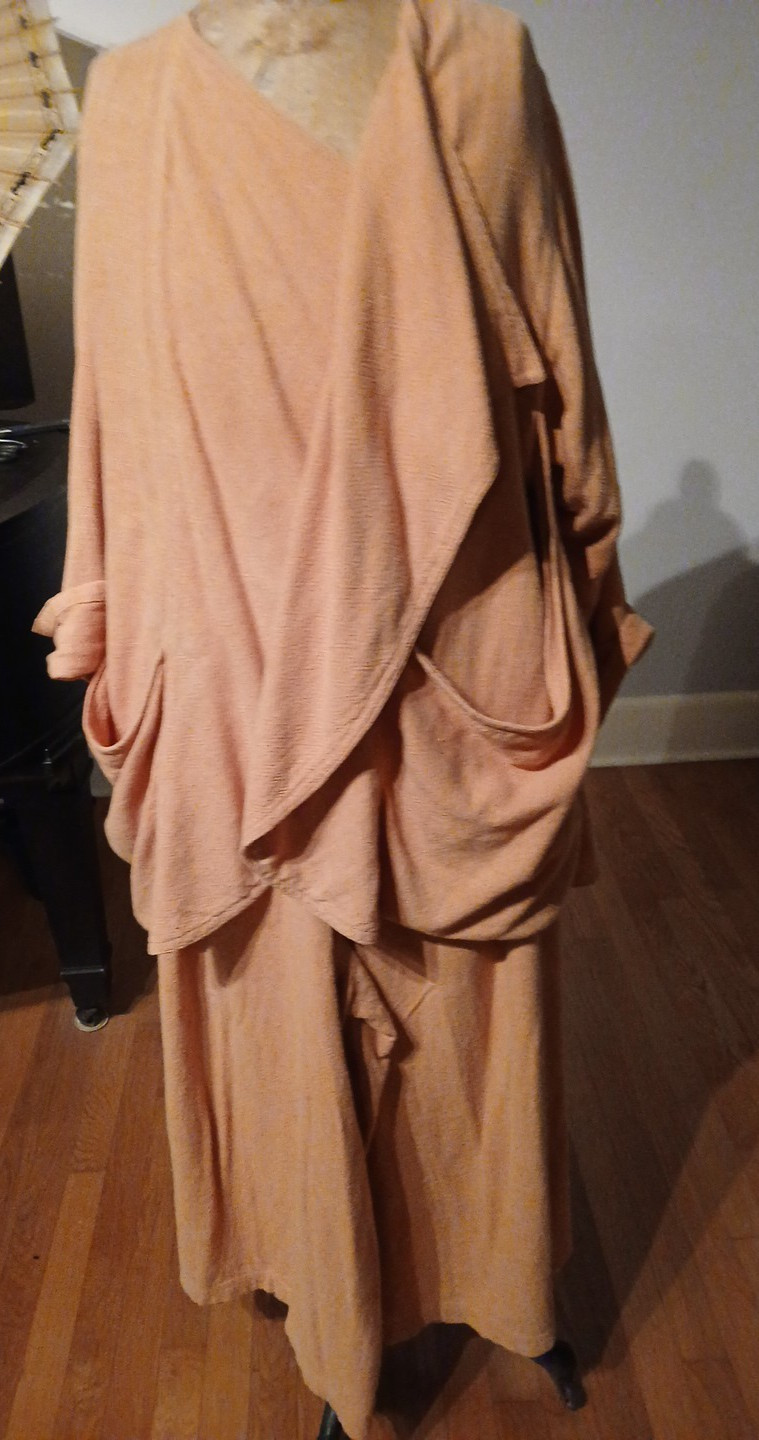 Vtg 1990s Sangam Imports Pumpkin Culotte-Skirt & Chic Jacket India S/L