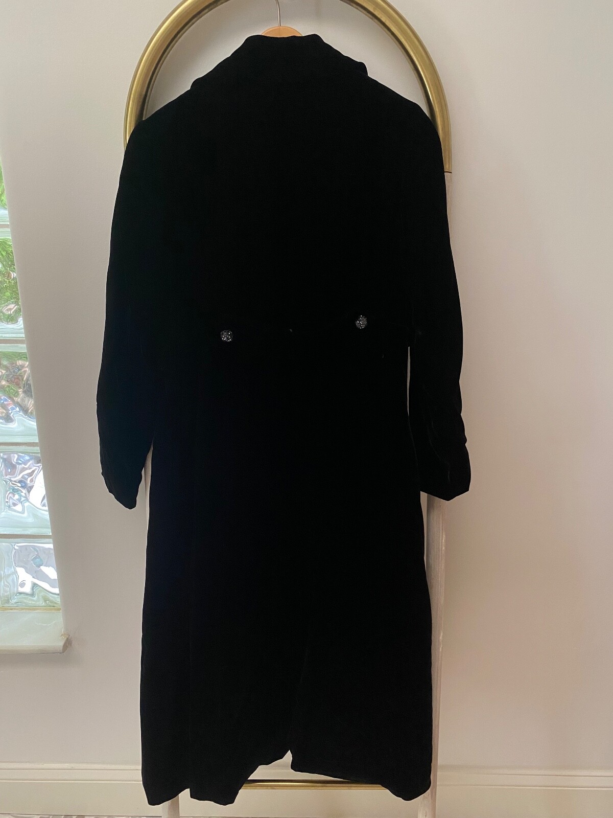 Vintage Workers Union Int Ladies Garment USA Black Velvet Opera Coat Size S/M