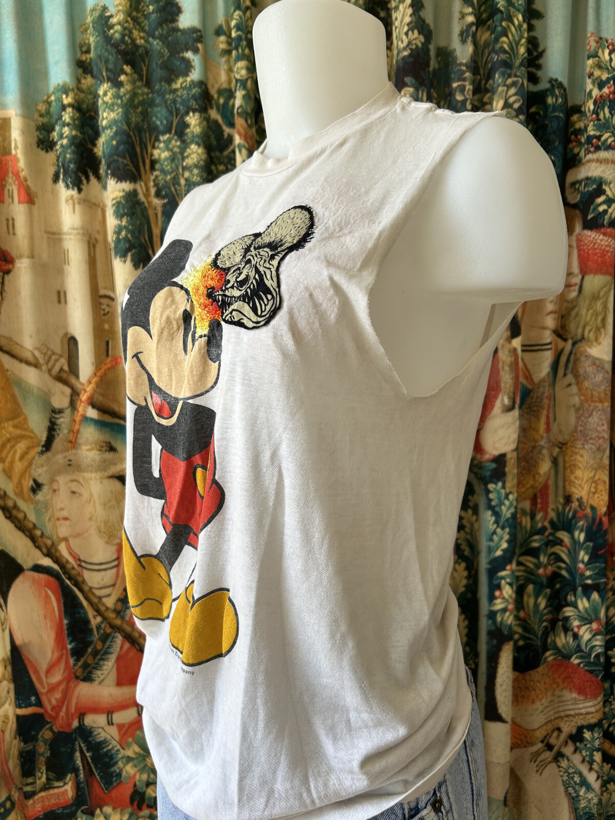 Vintage 1980’s DIY Rat Fink Ed Roth Mickey Mouse Punk T Shirt OOAK Handmade