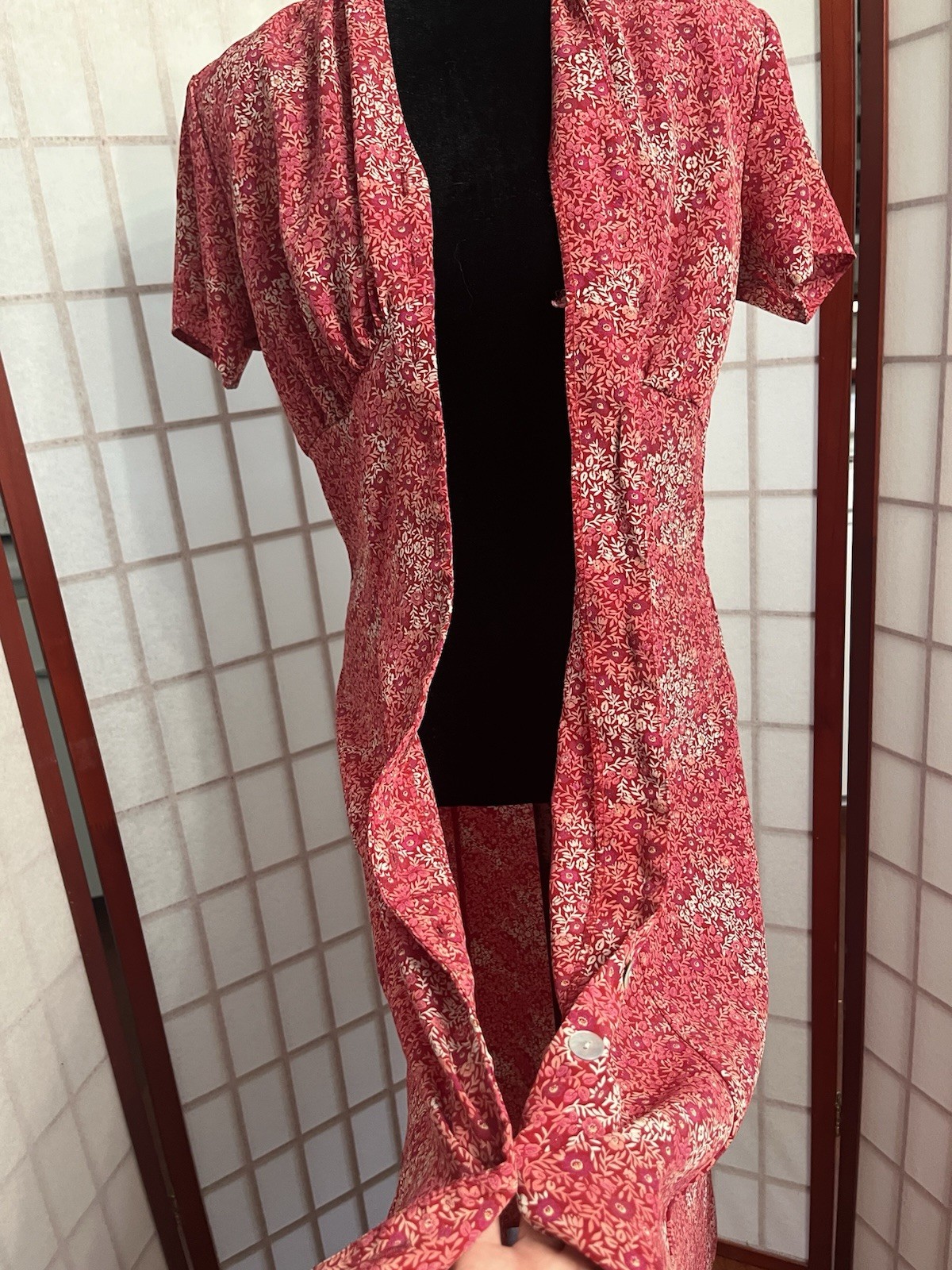 Vintage 90’s floral cottagecore retro full buttondown corset back tie maxi dress