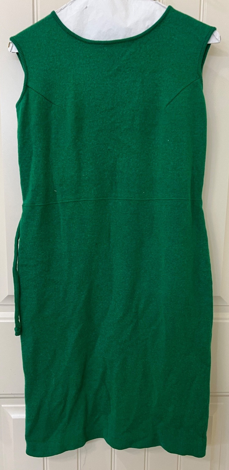 Jantzen Vintage Green Wool Sleeveless Day or Business Dress Circa 1960