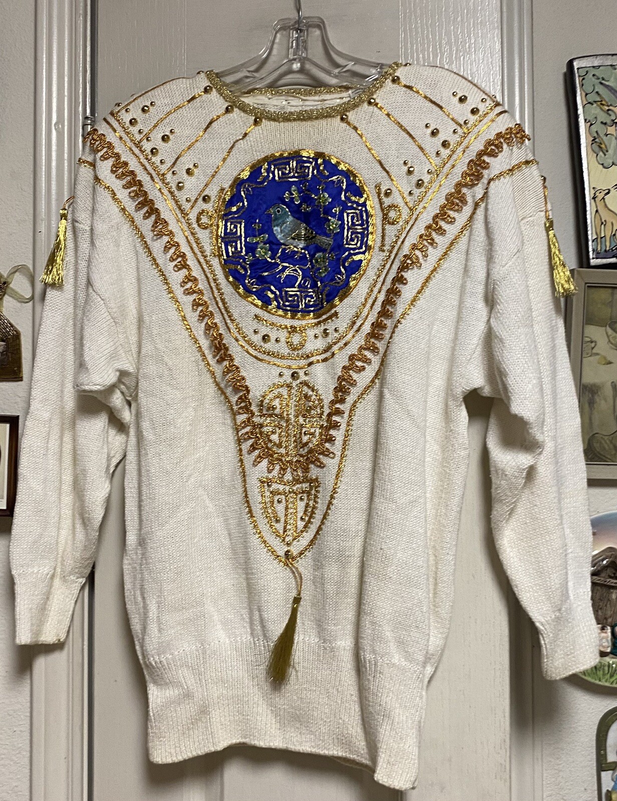 Absolutely Fabulous 1987 Gold Embellished Bonnie & Company Fashions Inc Sweater