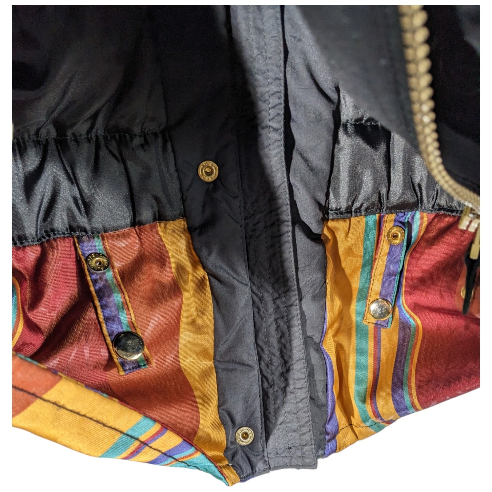 Obermeyer Color Block Ski Jacket Womens 10 Puffer Coat Colorful Striped Floral