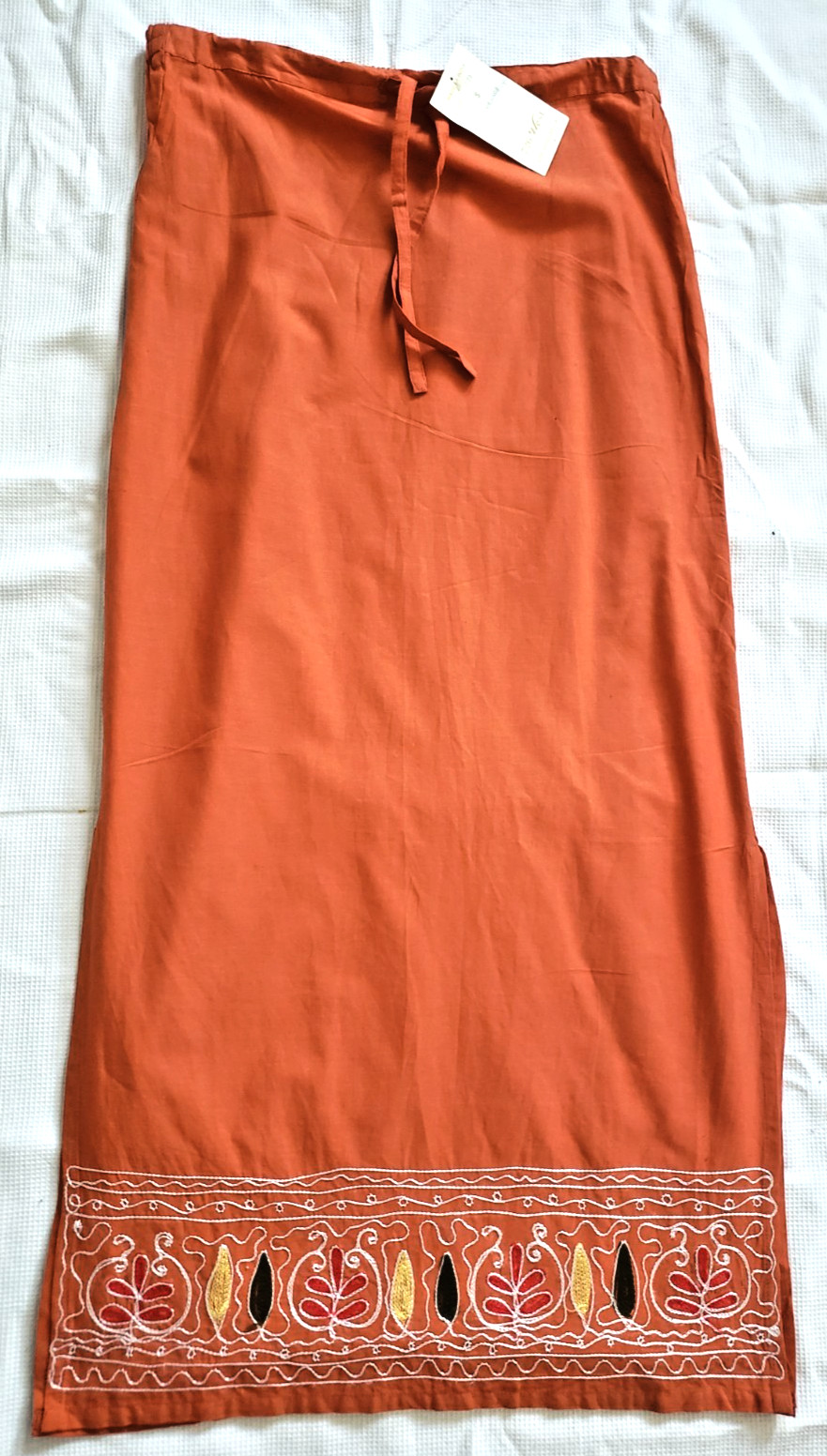 NEW! 726 WEST COLOR ORANGE BOHEMIA MAXI SKIRT EMBROIDERED SIZE SMALL