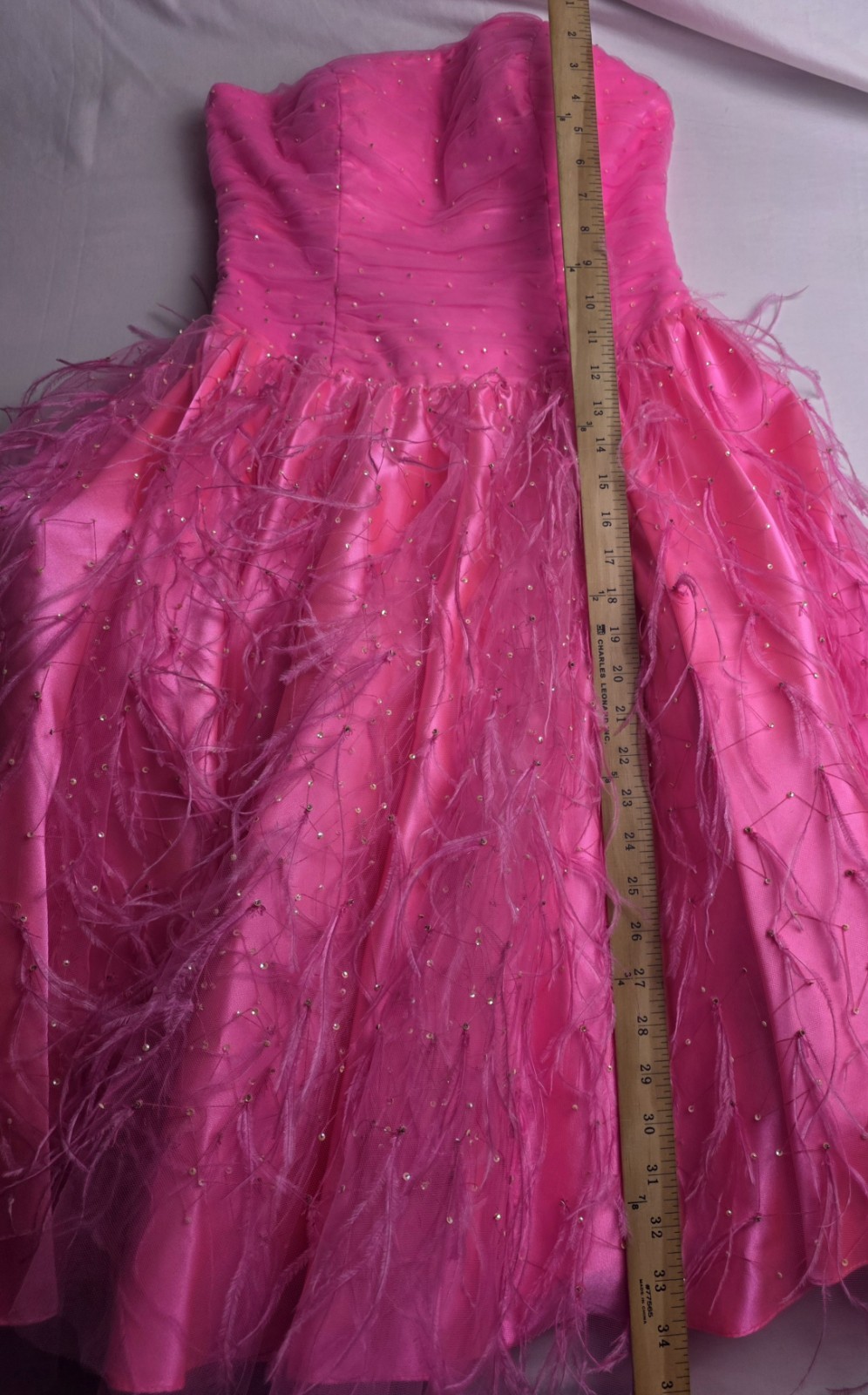 Vtg 80s Alyce Designs Strapless Ruched Bodice Mini Dress Women 6 Barbiecore Glam