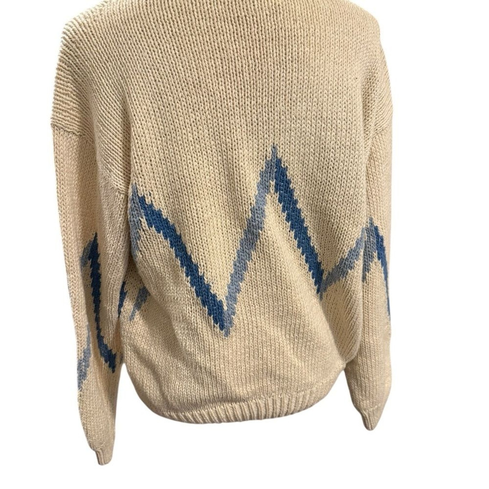 Vintage Peruvian 3D hand knit Cream Sweater ski mountain winter felt grannycore