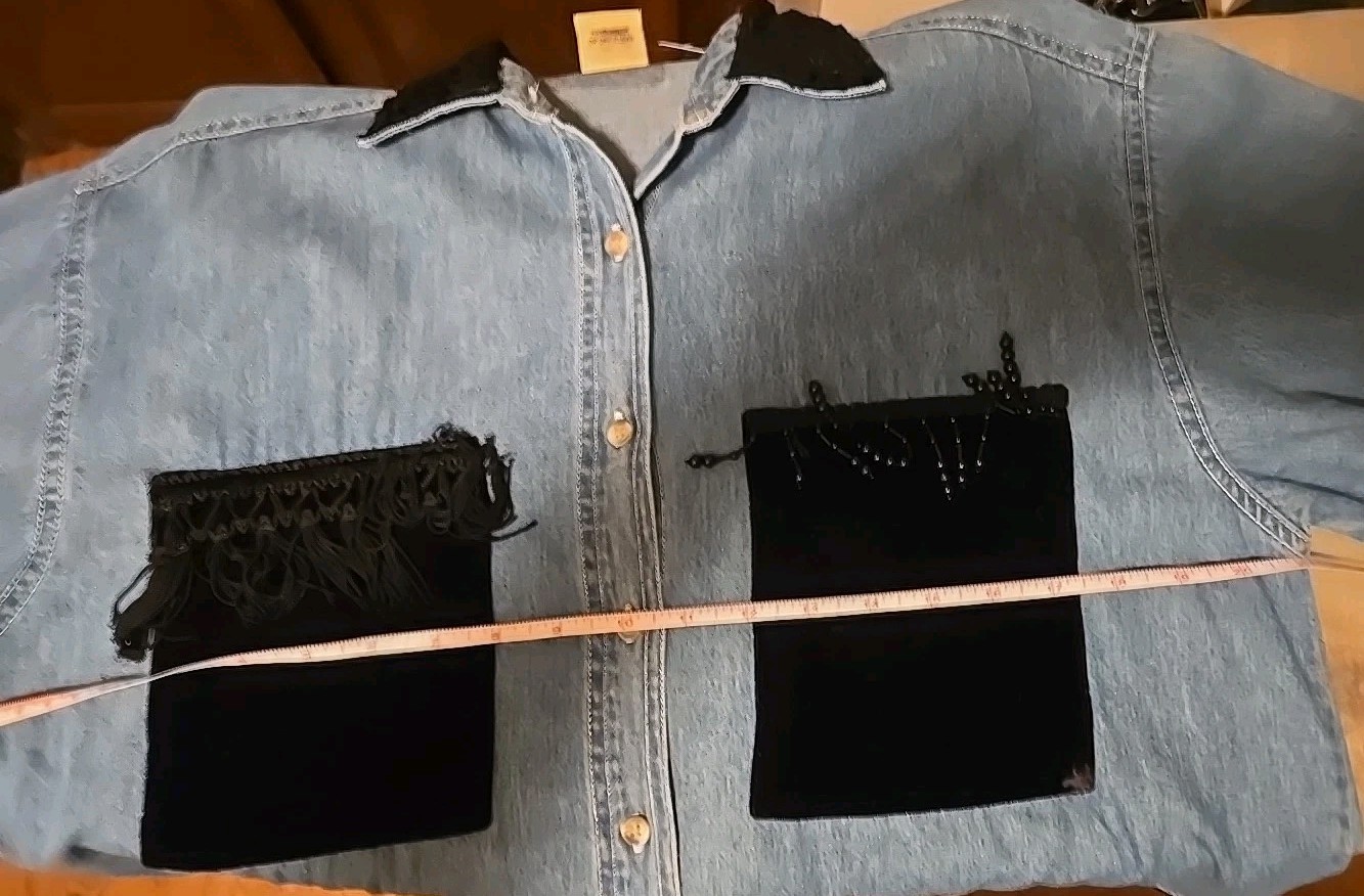 Great Aunt Nina Button Up Custom Made Boutique Fringe Shirt Blouse