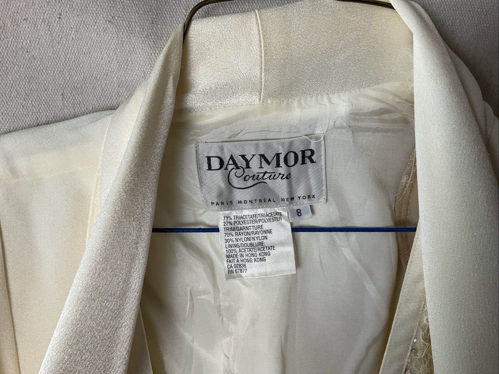 Daymor Couture Vintage Lined Skirt Suit Embellished Beaded Sequin vest Size 8