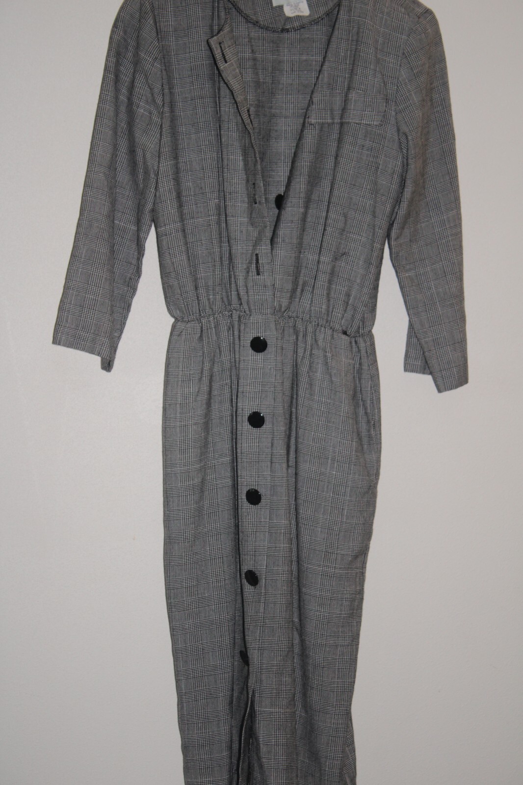 Willow Ridge Vintage A-Line Dress Size 8 3/4 Sleeve Padded Shoulders USA Made
