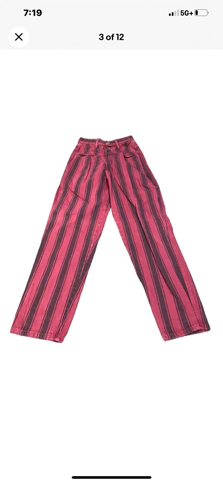 Lot of 2 Vintage RARE Marithe Francois Girbaud Striped Jeans Women’s 27”x29” USA