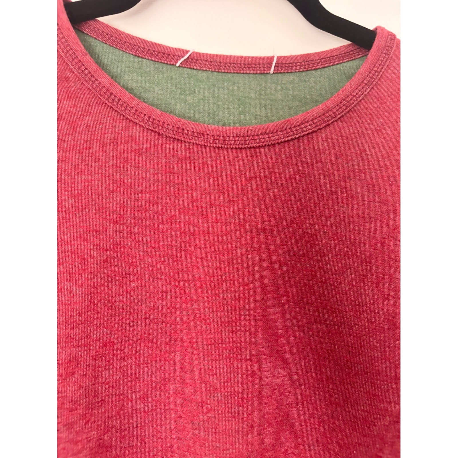 Vermont Country Store Comfort Knit Reversible Dress Burgundy Green Sz XS