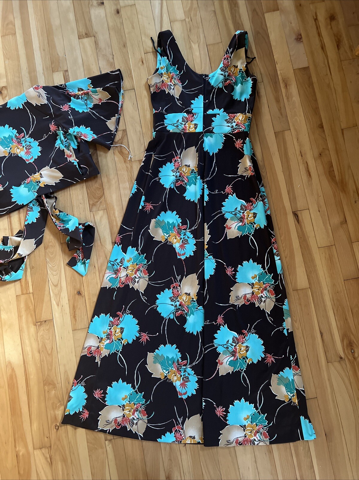 C.M. Courtney Vintage Maxi Dress & Cropped Wrap Jacket USA Made Women’s 9/10