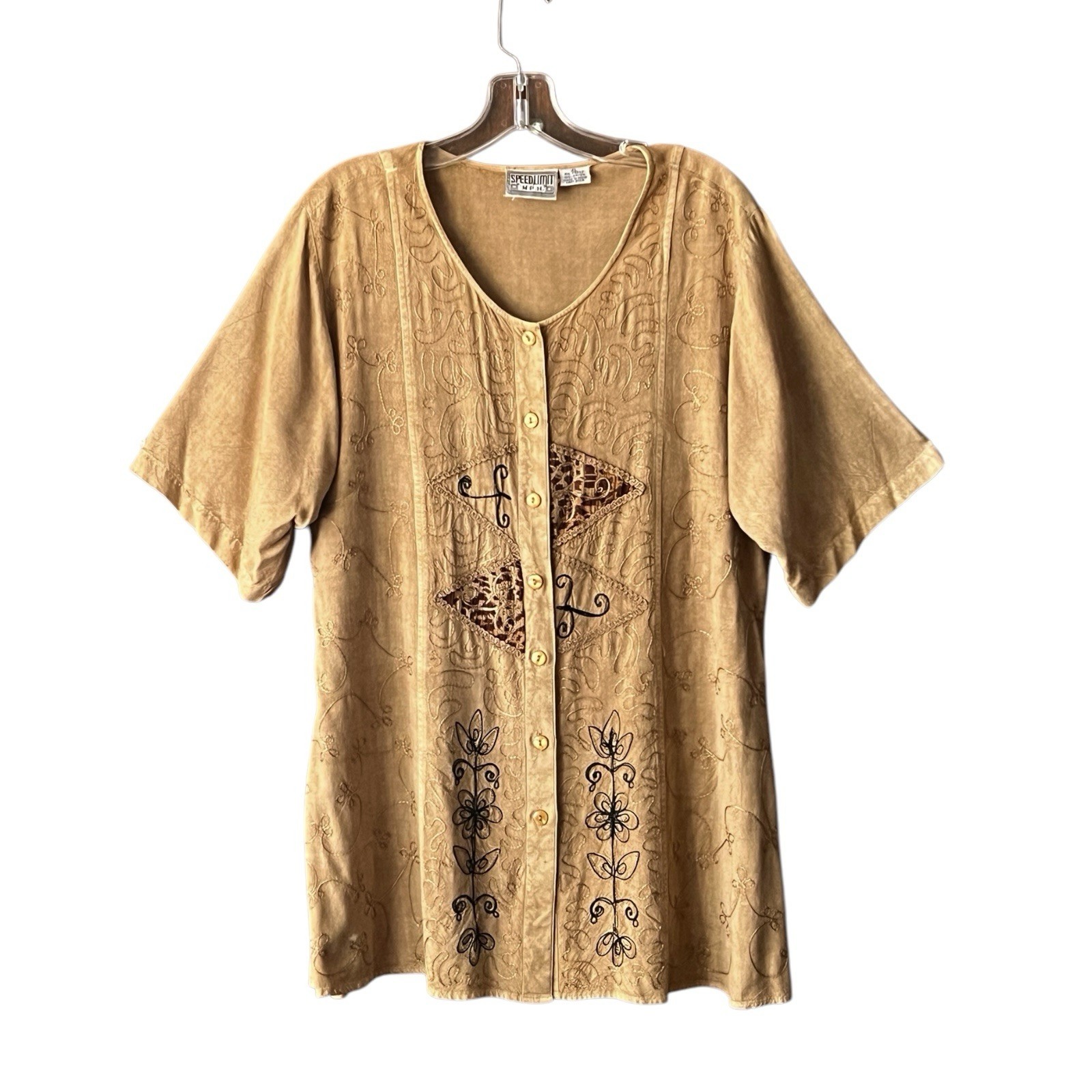Vintage SPEEDLIMIT MPH Boho 100% Rayon 2 Piece Skirt Set. Size XL And m