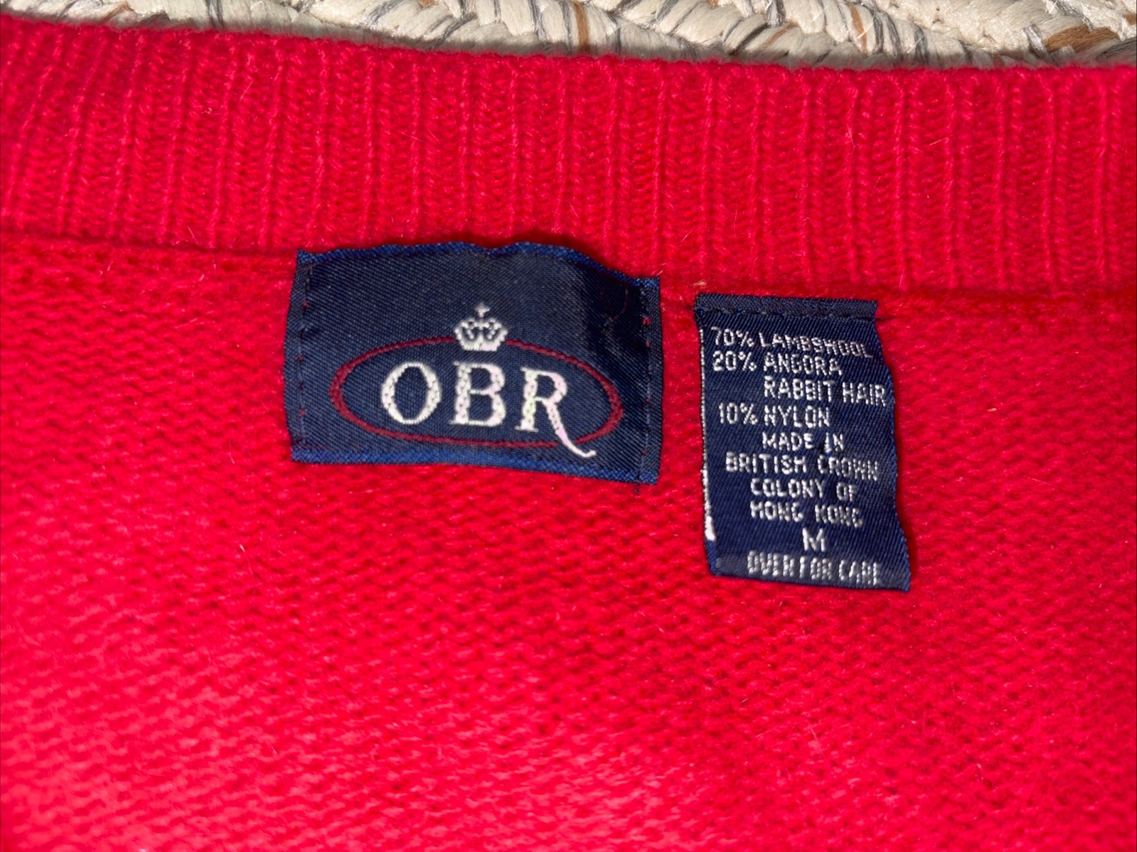 OBR vtg 90’s lambswool angora blend Boxy cropped Pink cardigan Sz Medium V-neck