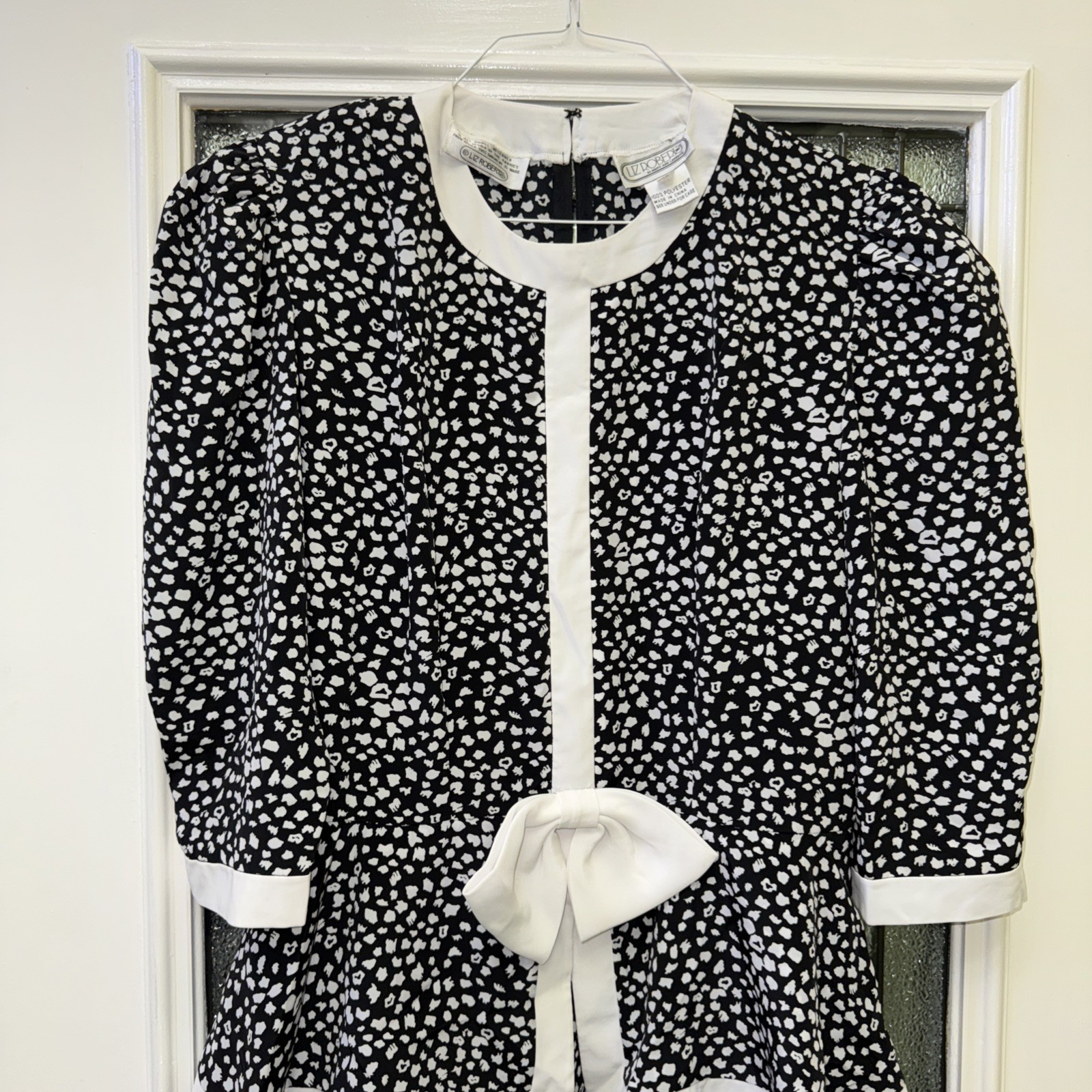 Black White Liz Roberts By Mary Ann Lamonte Vintage Dress Size 14
