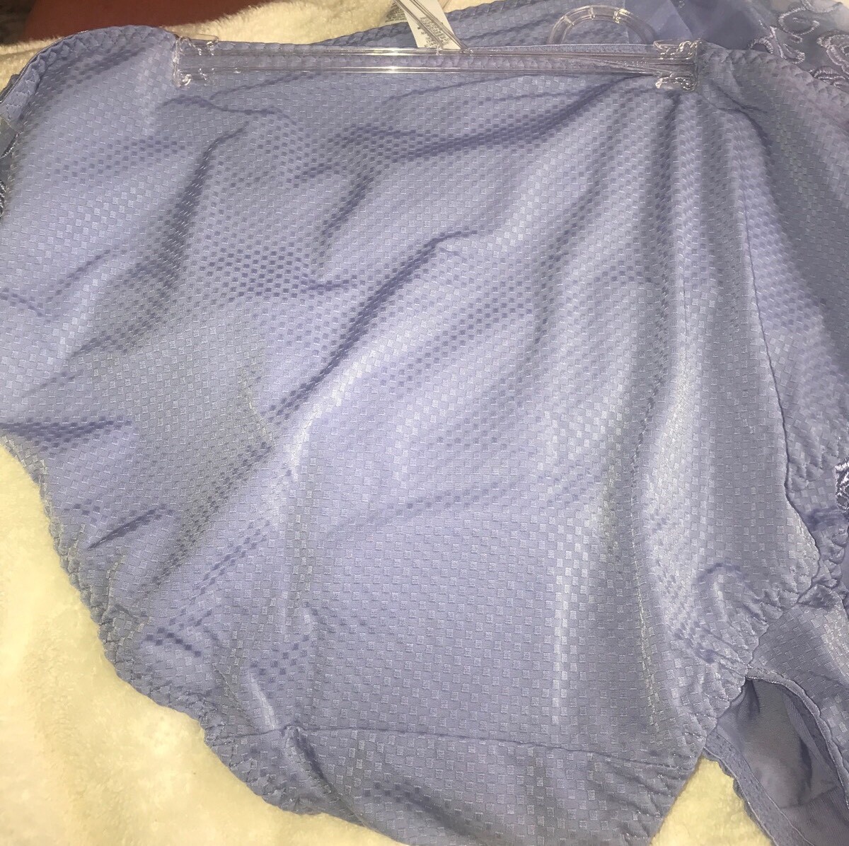 X3 DELICATES HI RISE PANTIES Blue JC Penney Silky 12% Spandex Lace Insert. 3xl