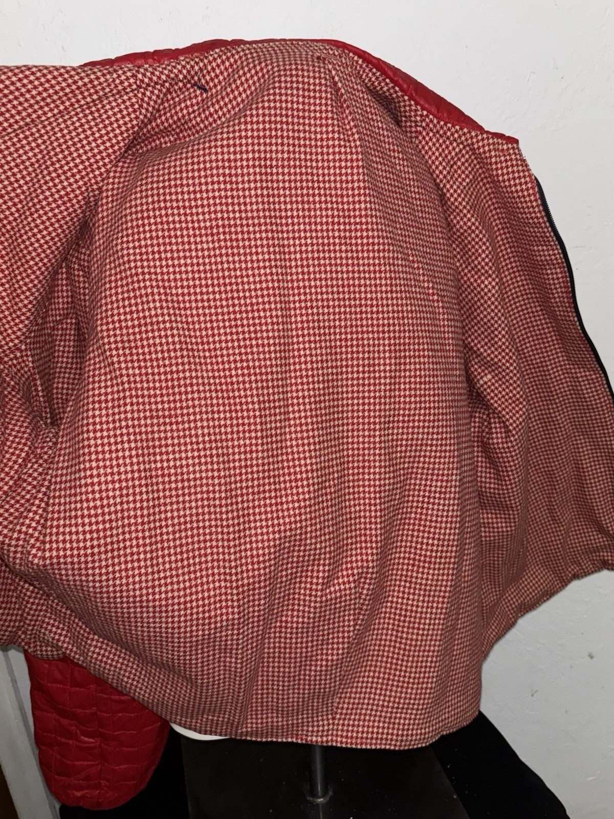 Vintage Red JacketDenim And Leather Accents Lined Interior Women’s L Men M