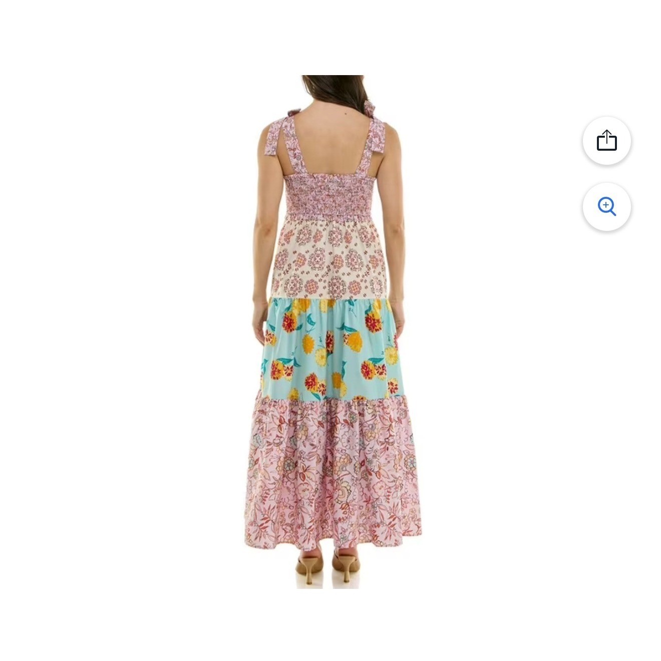 Nanette Lenore Medium Floral Patchwork Cottagecore Prairie Chic Hippie Dress