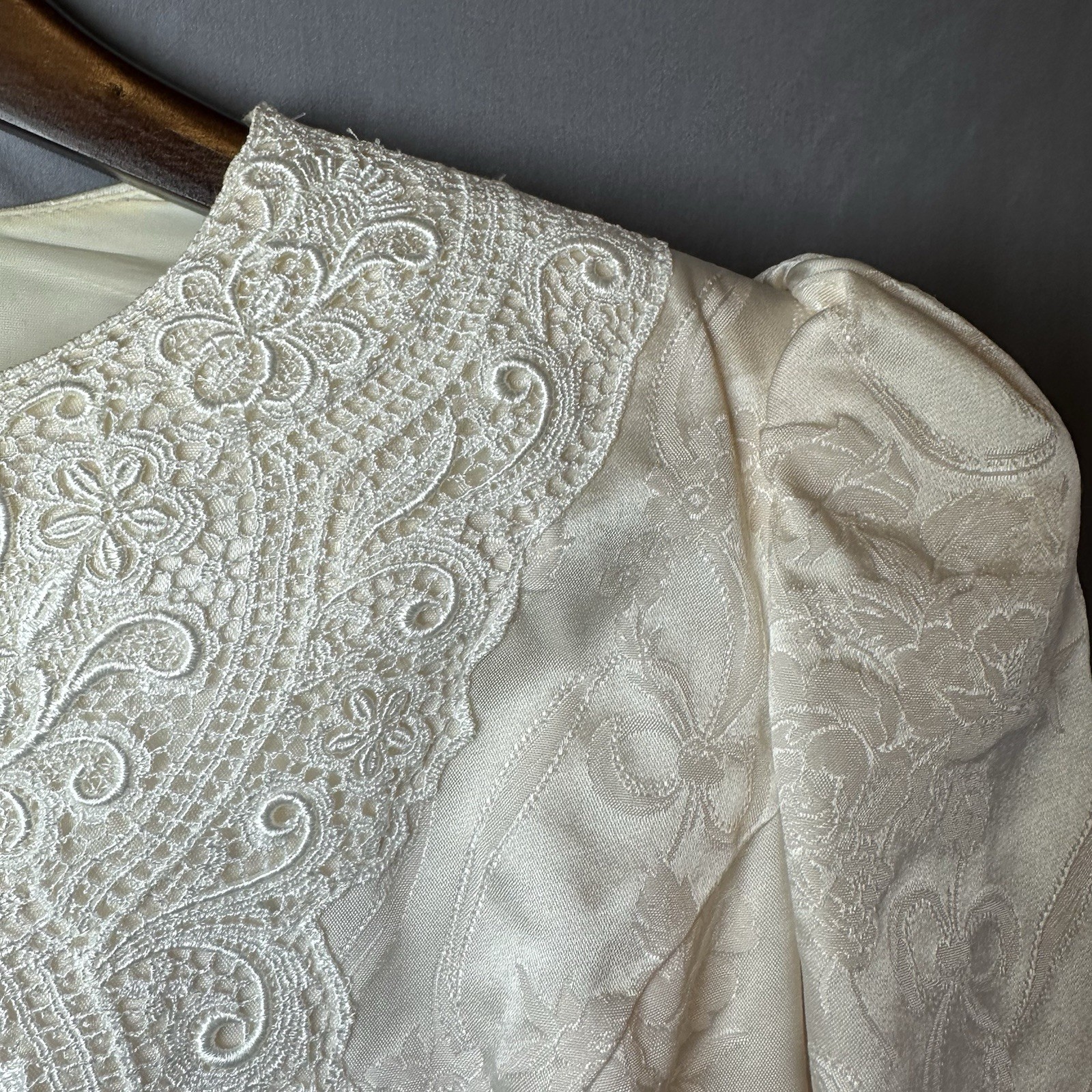 Vtg Jessica McClintock Ivory Lace Skirt Suit 2pc Gunne Sax Style Bridal Size 10