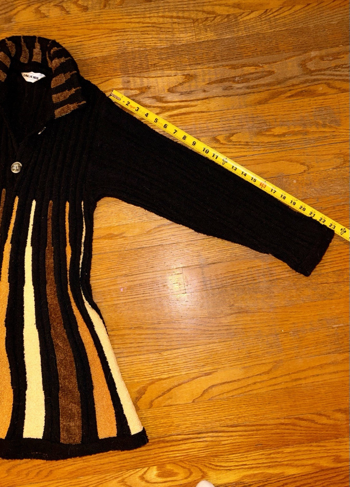 Vintage Gold And Black Button Down Sweater Dress