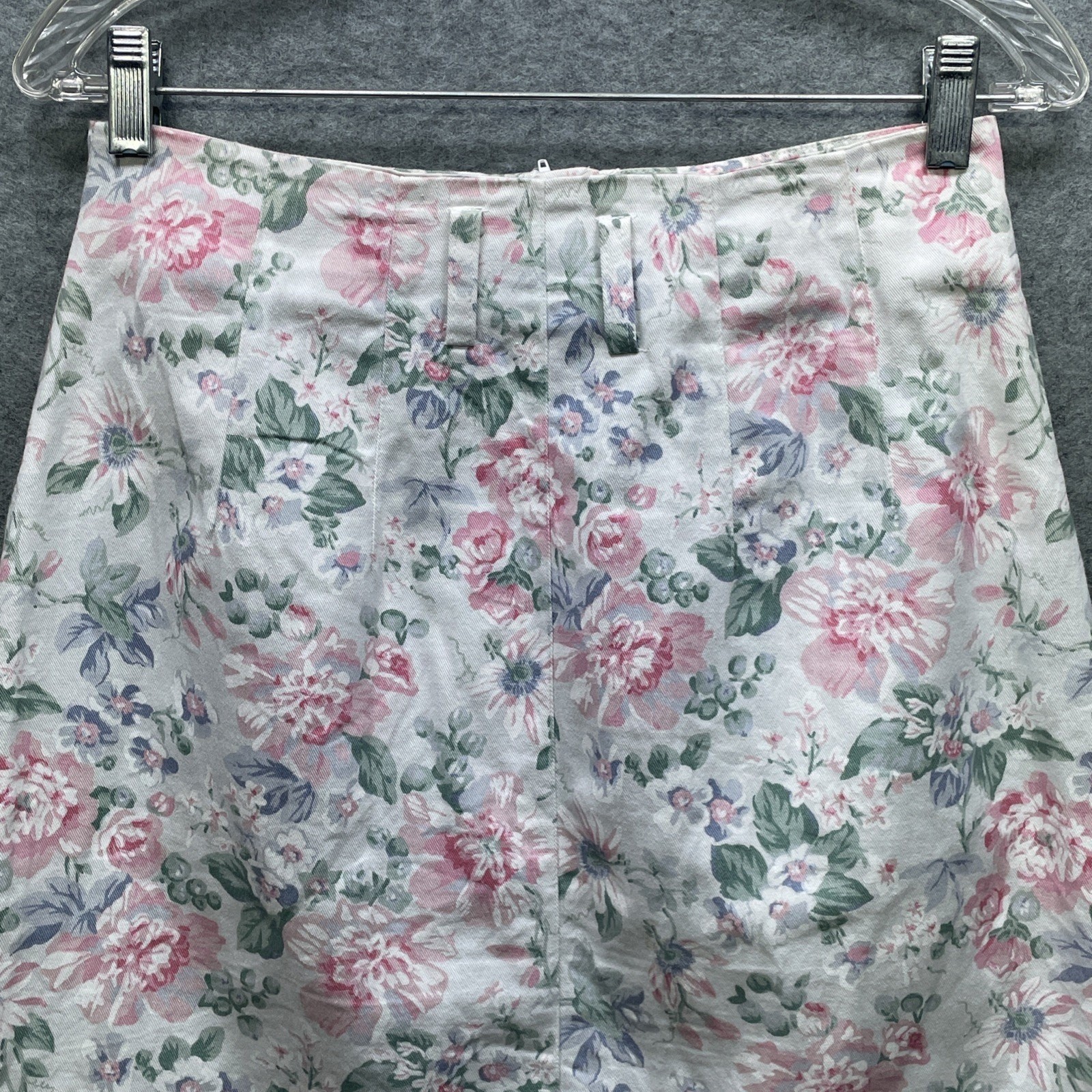 Vtg Y2K BEST American Clothing Co Women 9/10 Pastel Floral Pink Skirt High Waist