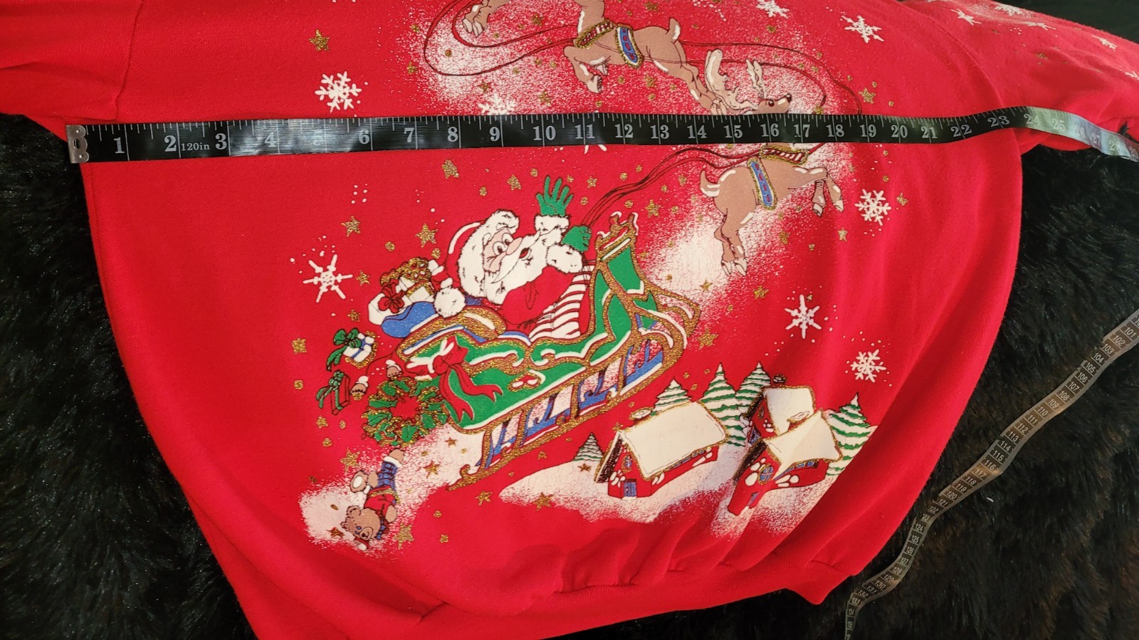 Vtg 1990s Holiday Time Christmas Santa Sweatshirt Size XL