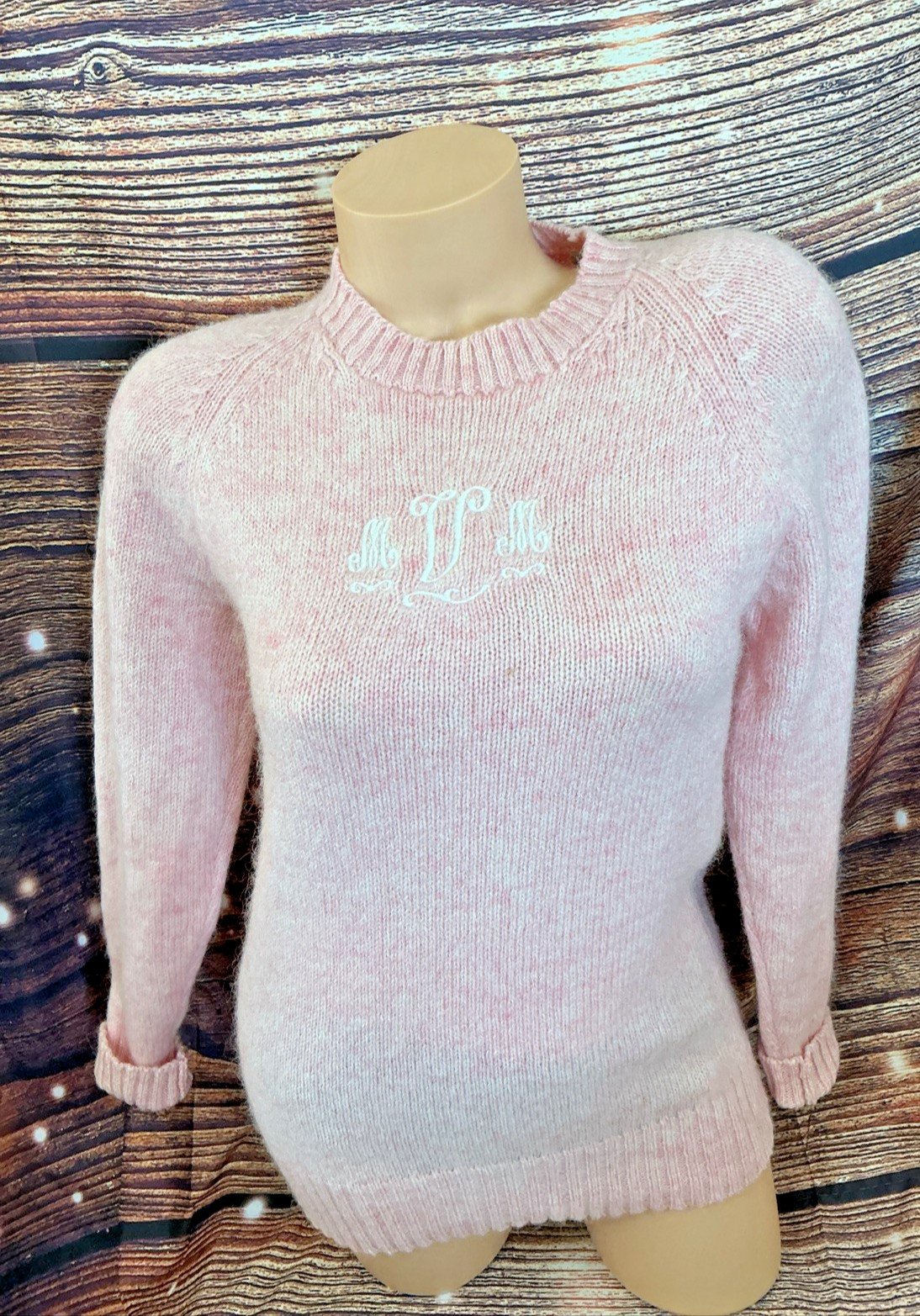 Vintage Women’s Northern Isles Pink New Zealand Wool Monogrammed „MVM” Size 36